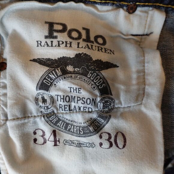 Polo Ralph Lauren Men’s Jeans Thompson Relaxed Fit Blue Denim Sz 34x30 Retro Y2K - Picture 3 of 13